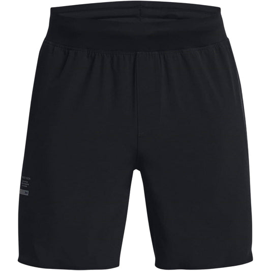 Black - Front - Under Armour Mens Project Rock Curved Hem Workout Shorts