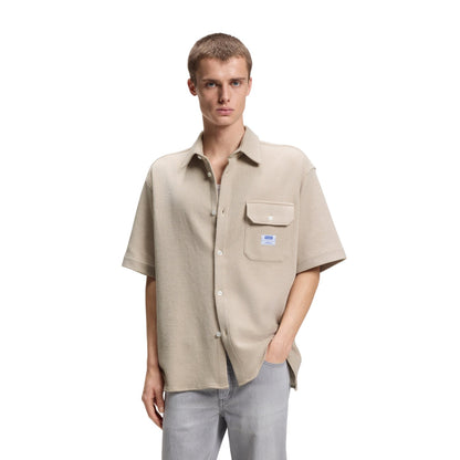 White - Lifestyle - Hugo Mens Ebaffino Ribbed Shirt