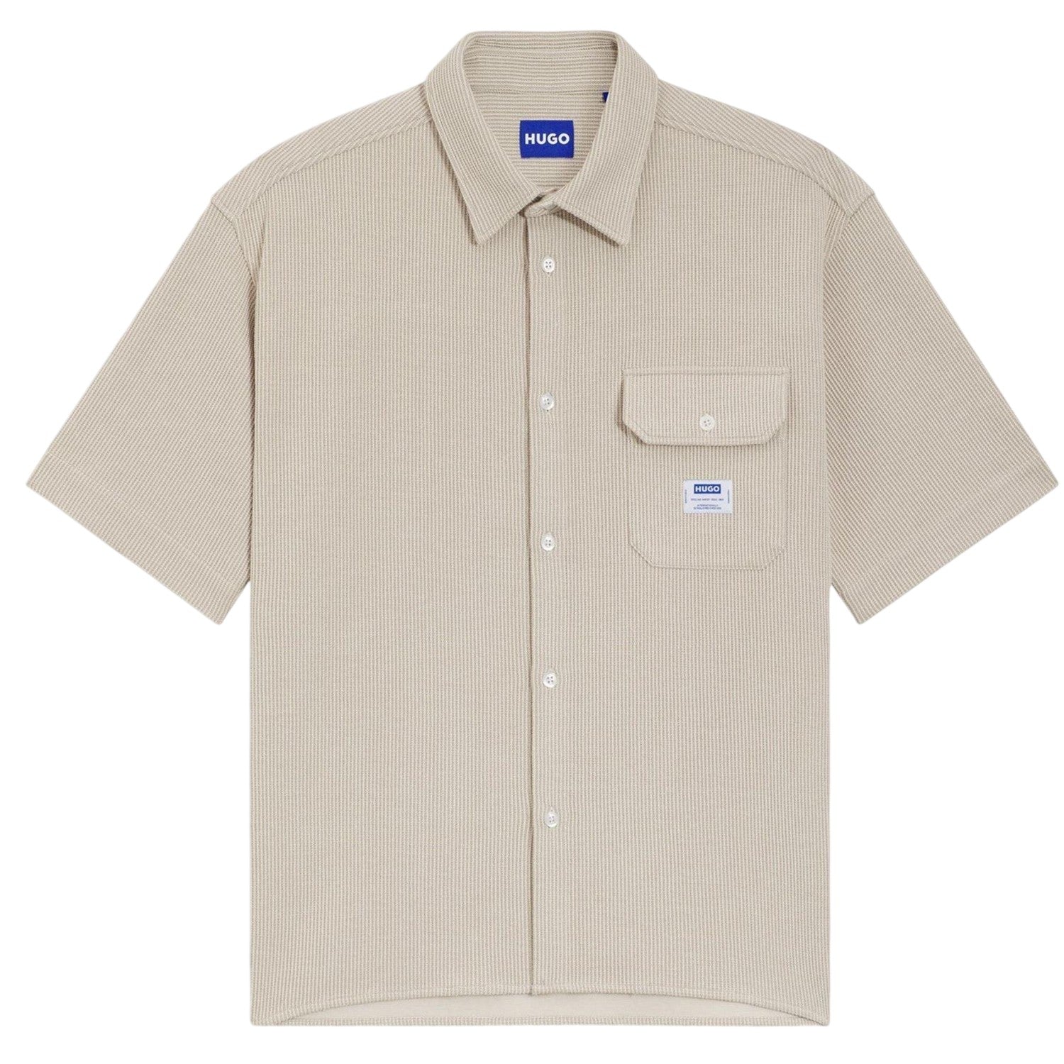 White - Front - Hugo Mens Ebaffino Ribbed Shirt
