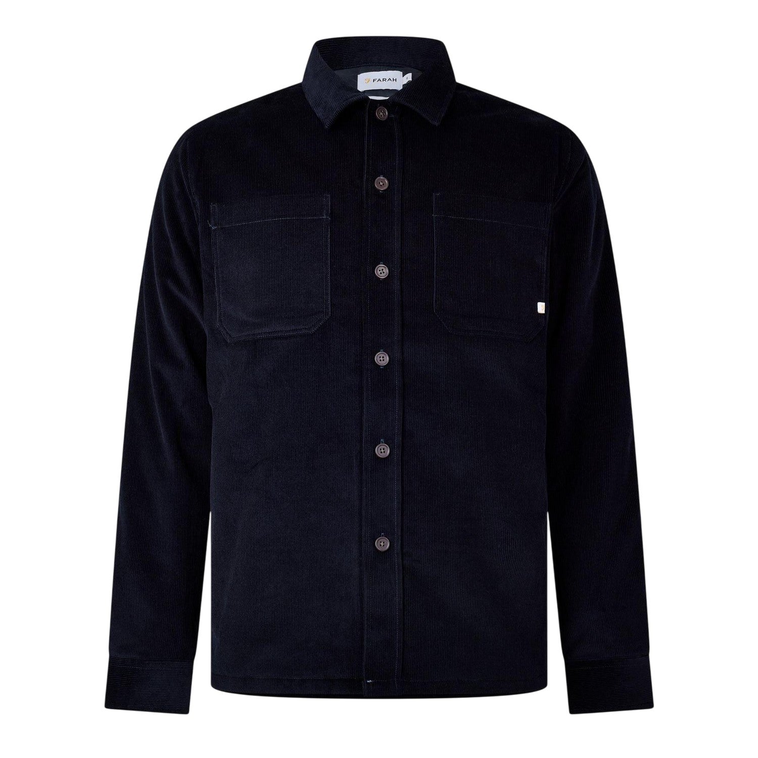 Navy - Front - Farah Mens Corduroy Overshirt