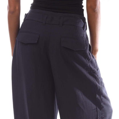 Blue - Lifestyle - Gant Womens-Ladies Belted Wide Leg Trousers
