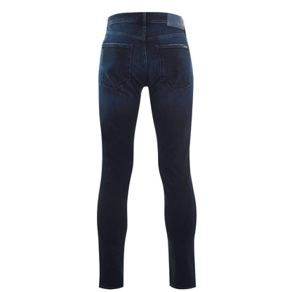 Black Blue - Back - Calvin Klein Mens Skinny Jeans