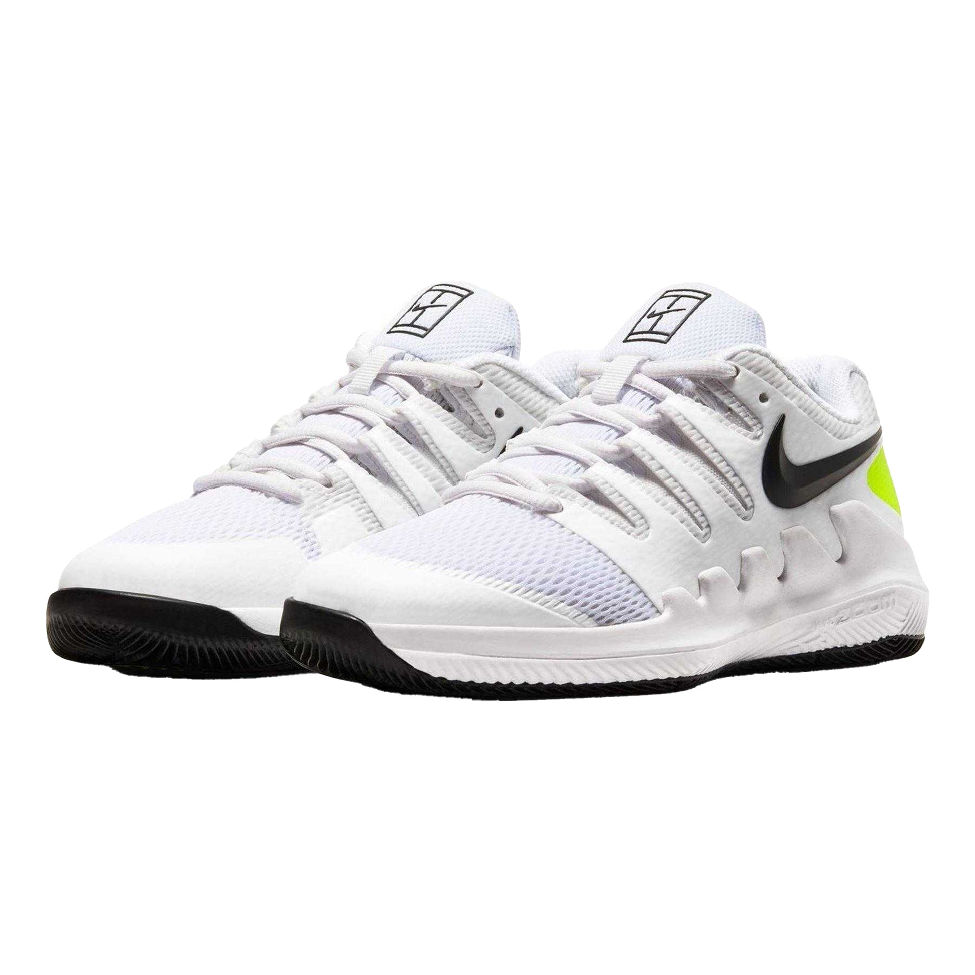 White-Black - Pack Shot - Nike Childrens-Kids Vapor X Tennis Shoes