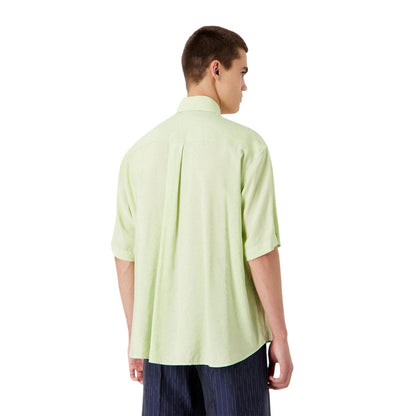 Green - Back - Emporio Armani EA7 Mens Short-Sleeved Shirt