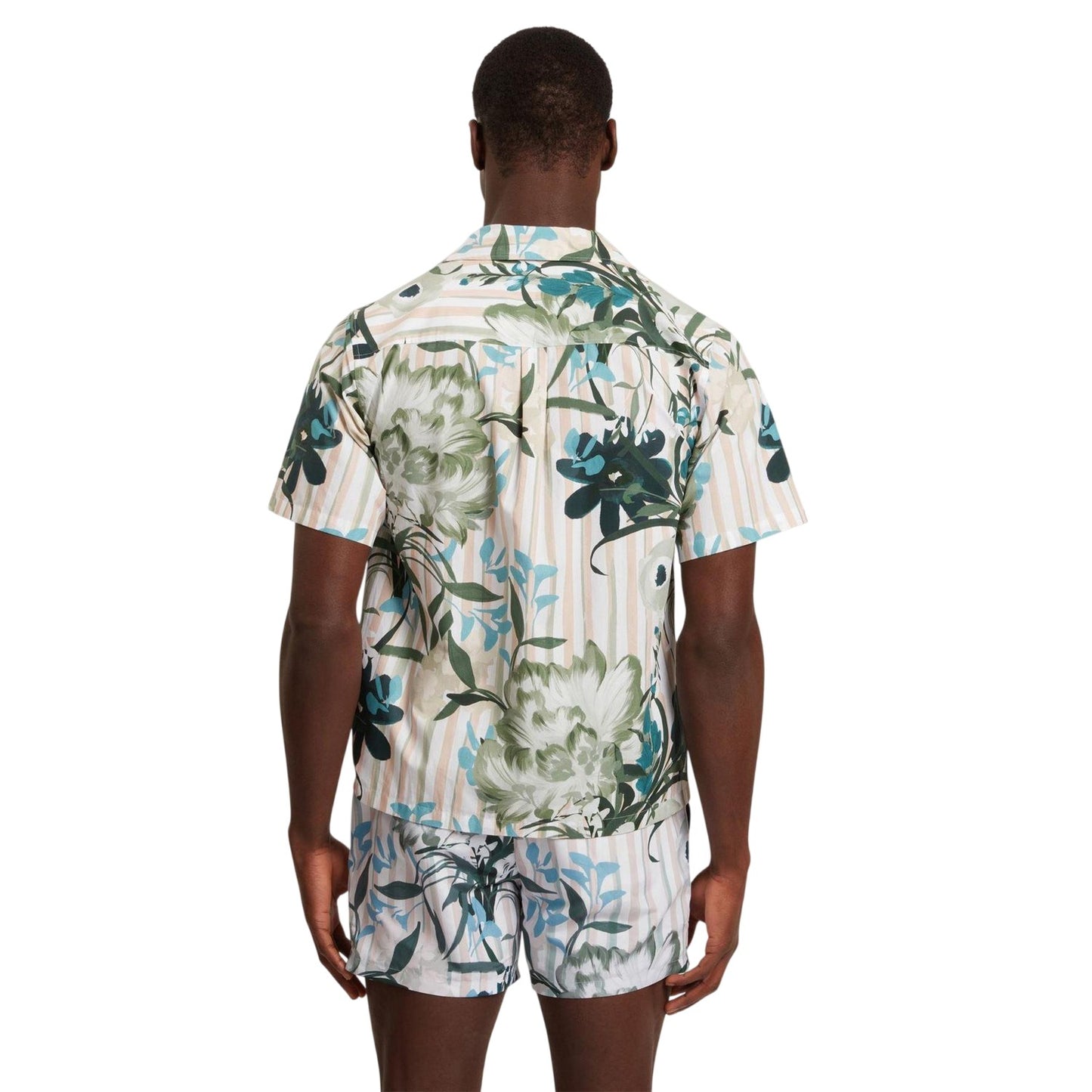 Mid Pink-Multicoloured - Back - Ted Baker Mens Floral Relaxed Fit Shirt