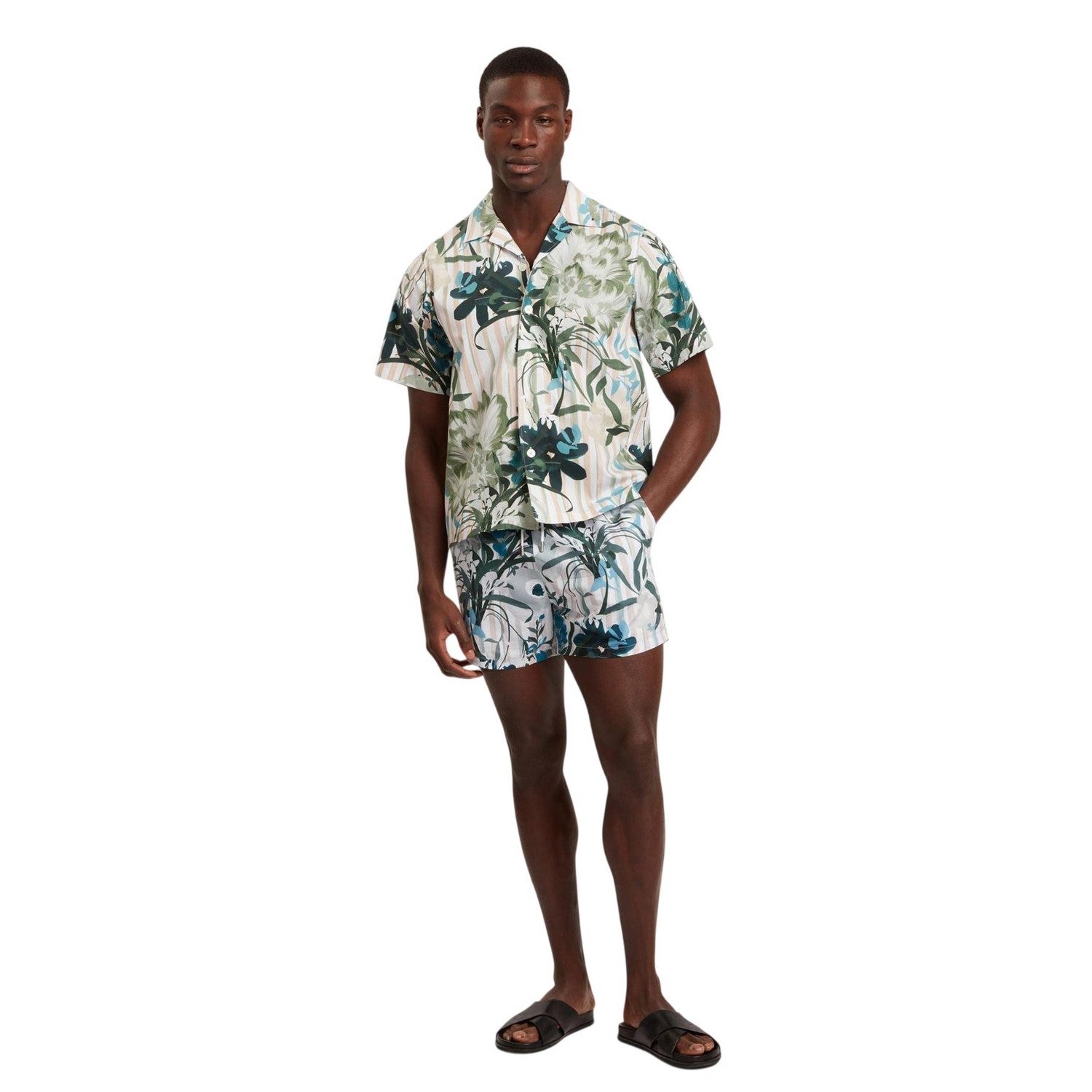 Mid Pink-Multicoloured - Lifestyle - Ted Baker Mens Floral Relaxed Fit Shirt
