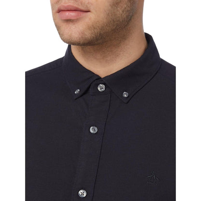 Dark Sapphire - Side - Original Penguin Mens Sticker Pete EcoVero Long-Sleeved Shirt