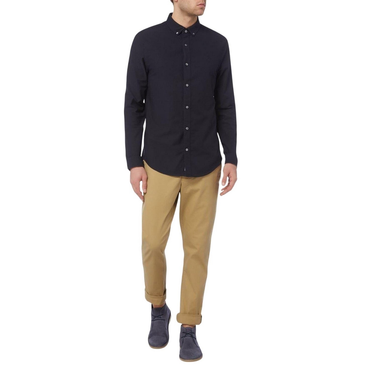 Dark Sapphire - Lifestyle - Original Penguin Mens Sticker Pete EcoVero Long-Sleeved Shirt