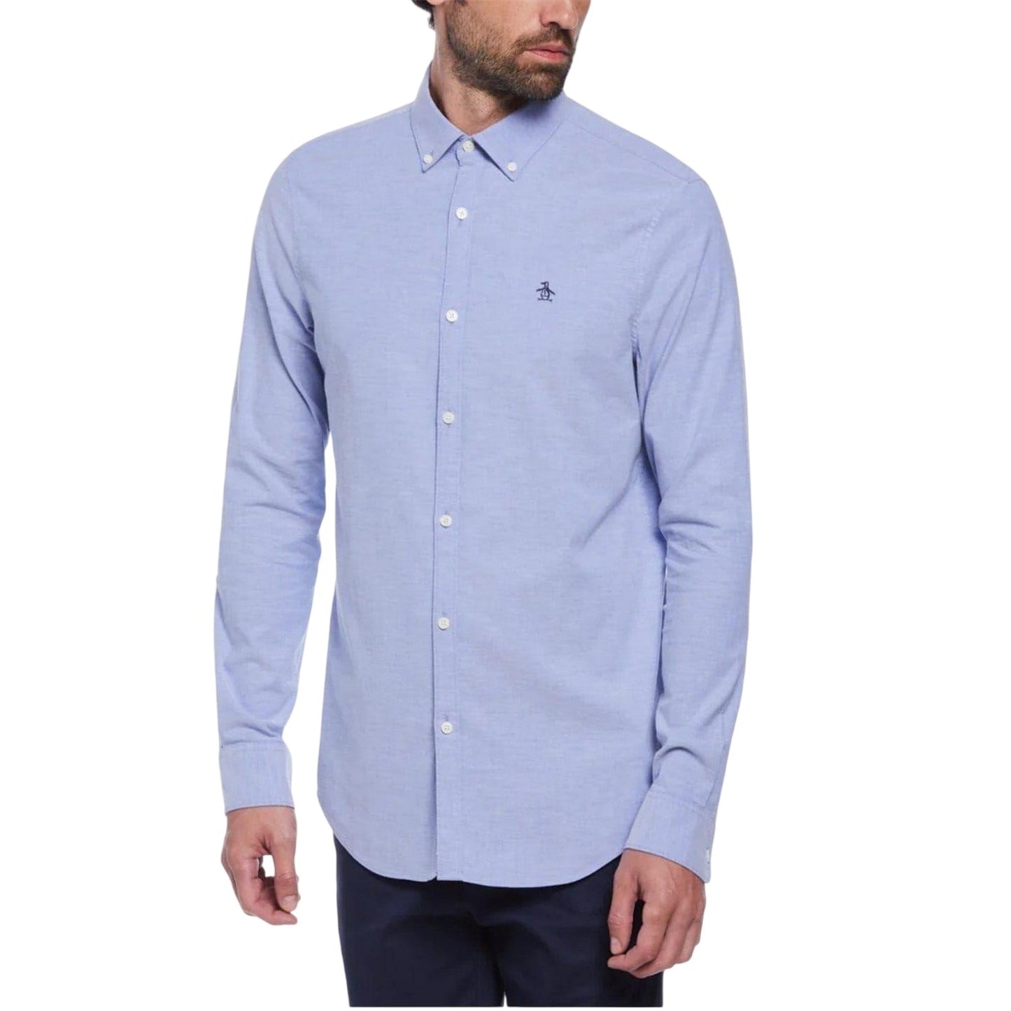 Amparo Blue - Lifestyle - Original Penguin Mens Sticker Pete EcoVero Long-Sleeved Shirt
