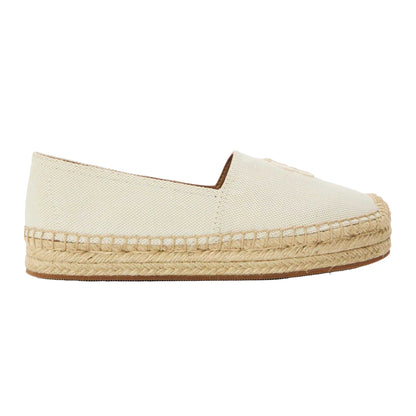 Light Beige - Front - Boss Womens-Ladies Leather Flat Espadrilles