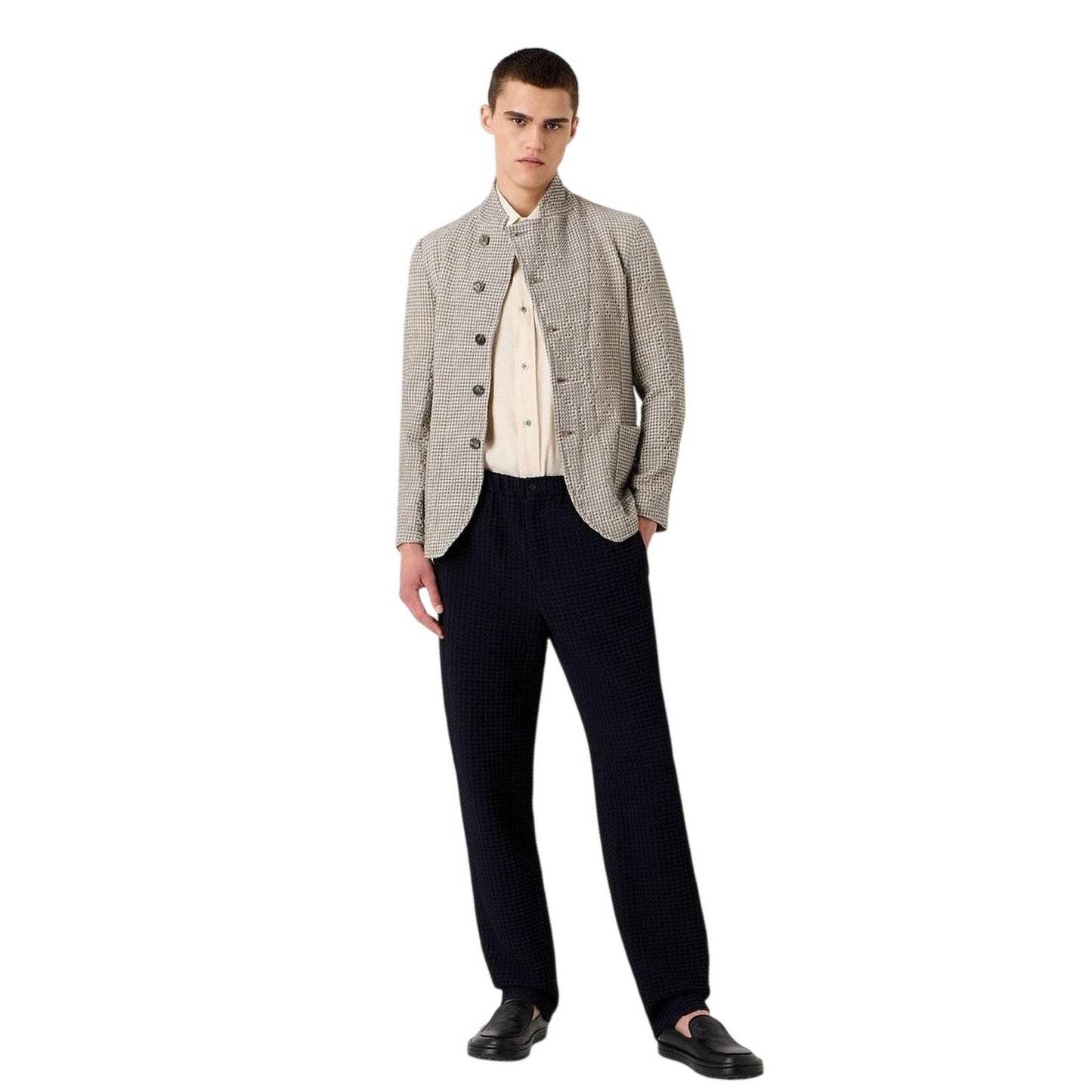Cream - Lifestyle - Emporio Armani EA7 Mens Relaxed Fit Short-Sleeved Shirt