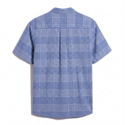 Blue - Back - Farah Mens Checked Relaxed Fit Shirt