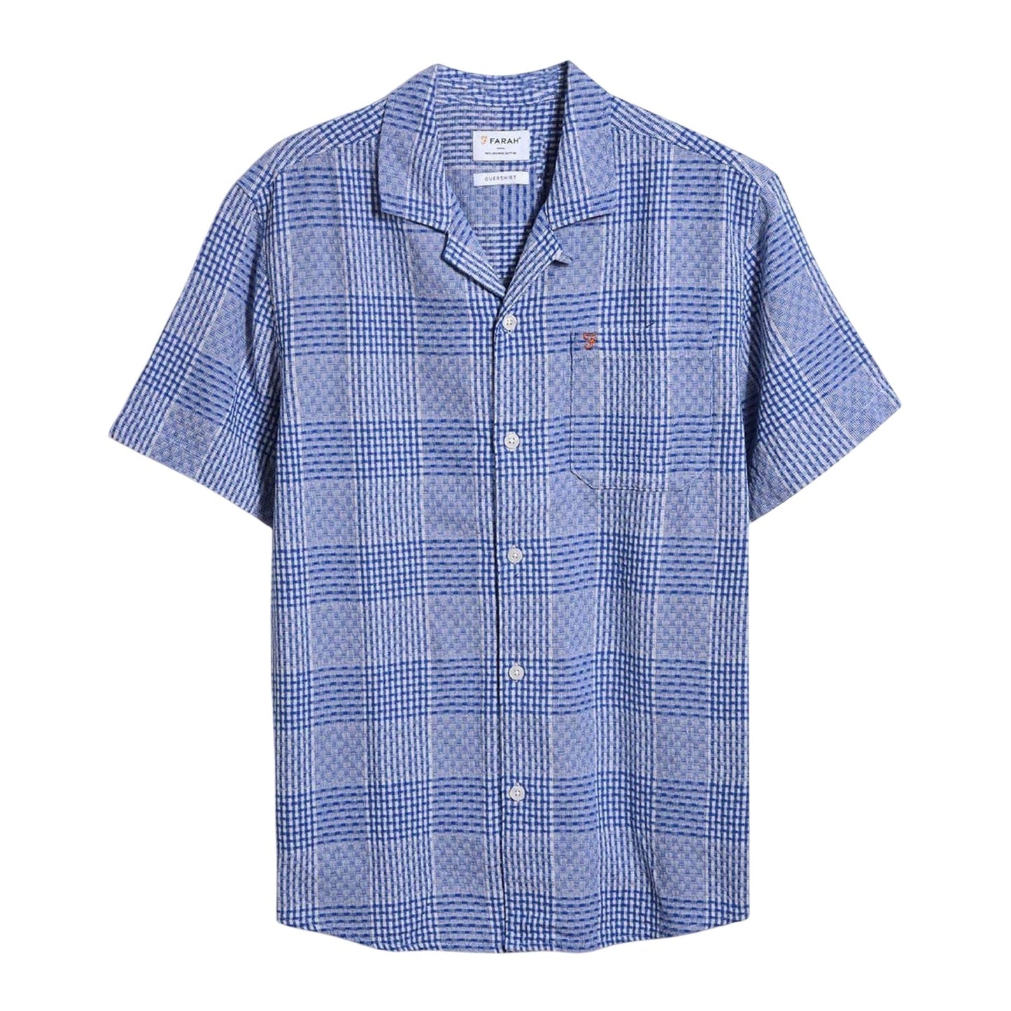Blue - Front - Farah Mens Checked Relaxed Fit Shirt