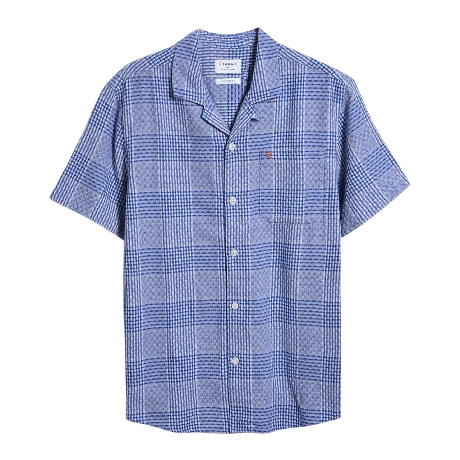 Blue - Front - Farah Mens Checked Relaxed Fit Shirt