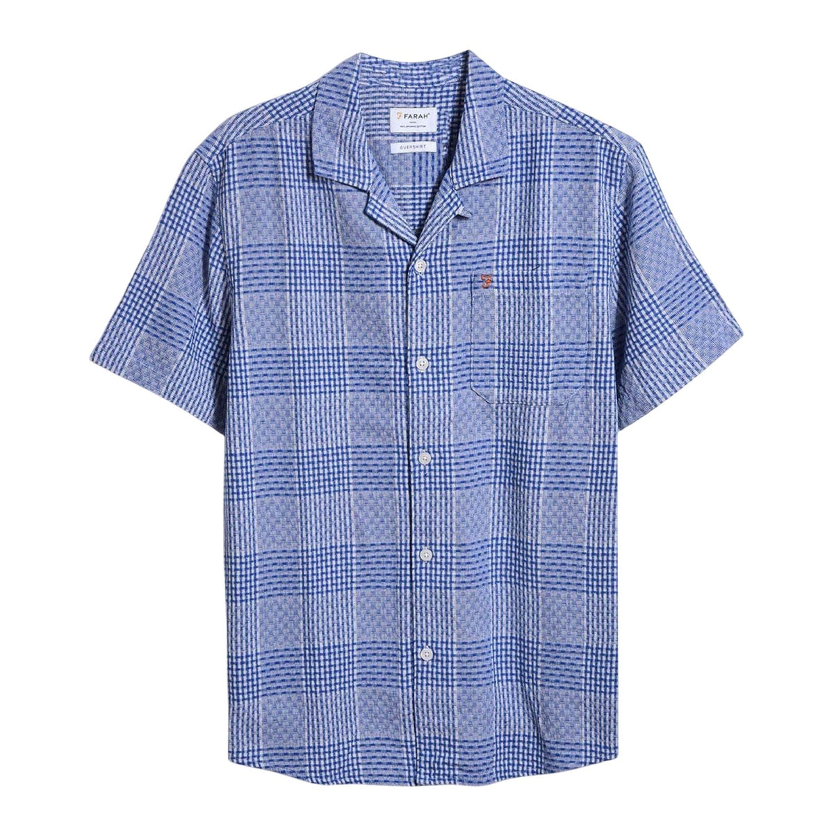 Blue - Front - Farah Mens Checked Relaxed Fit Shirt