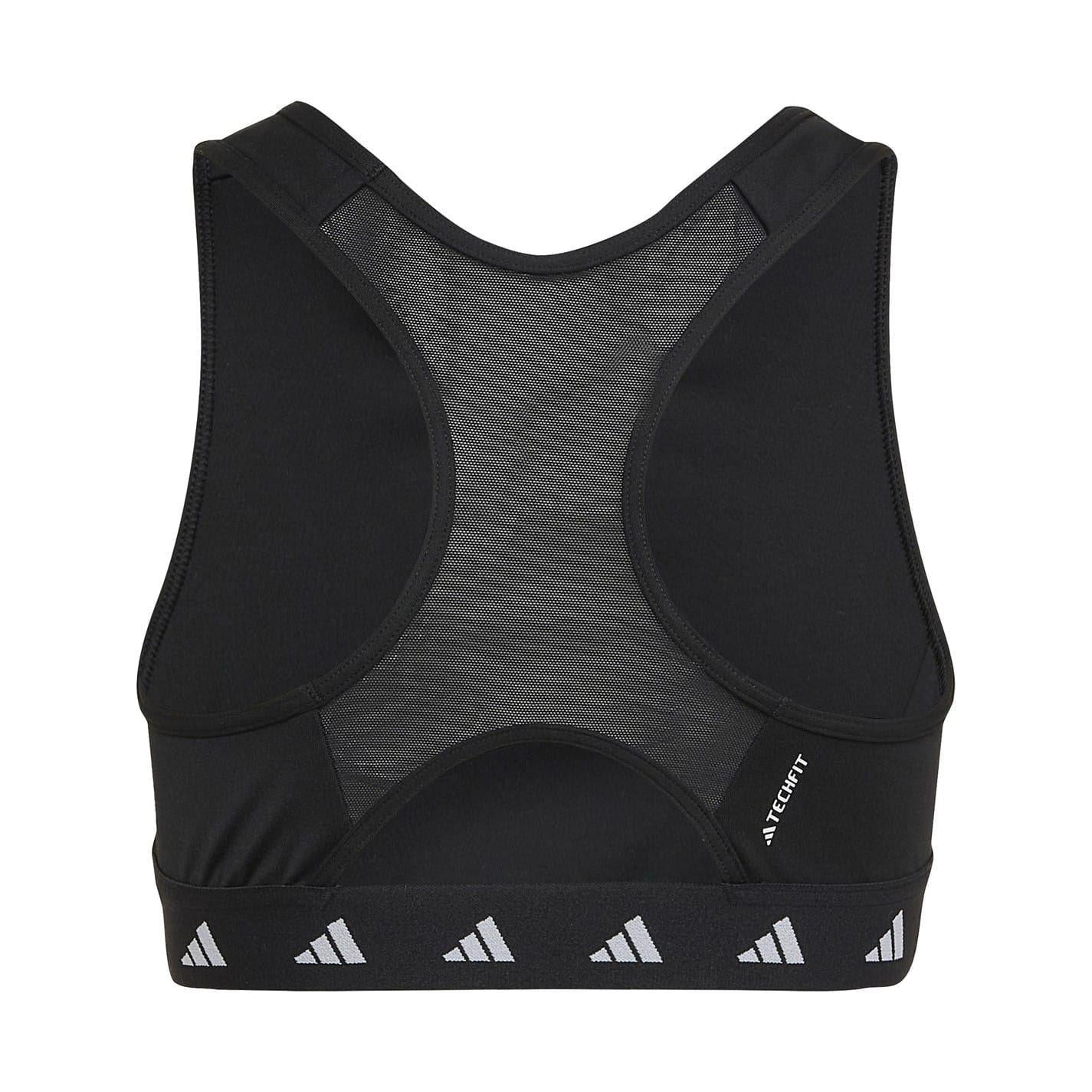Black-White - Back - Adidas Girls Techfit Sports Bra
