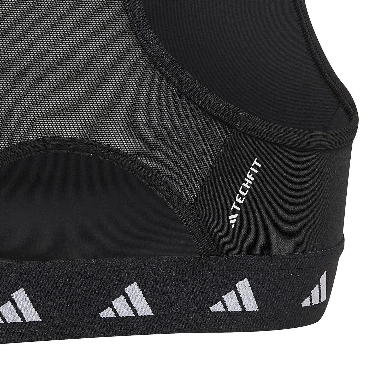 Black-White - Side - Adidas Girls Techfit Sports Bra
