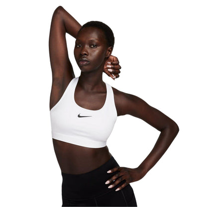 White - Side - Nike Womens-Ladies Medium Support Sports Bra