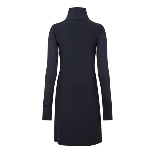 Black - Front - Head Womens-Ladies Stretch Funnel Neck Long-Sleeved Dress