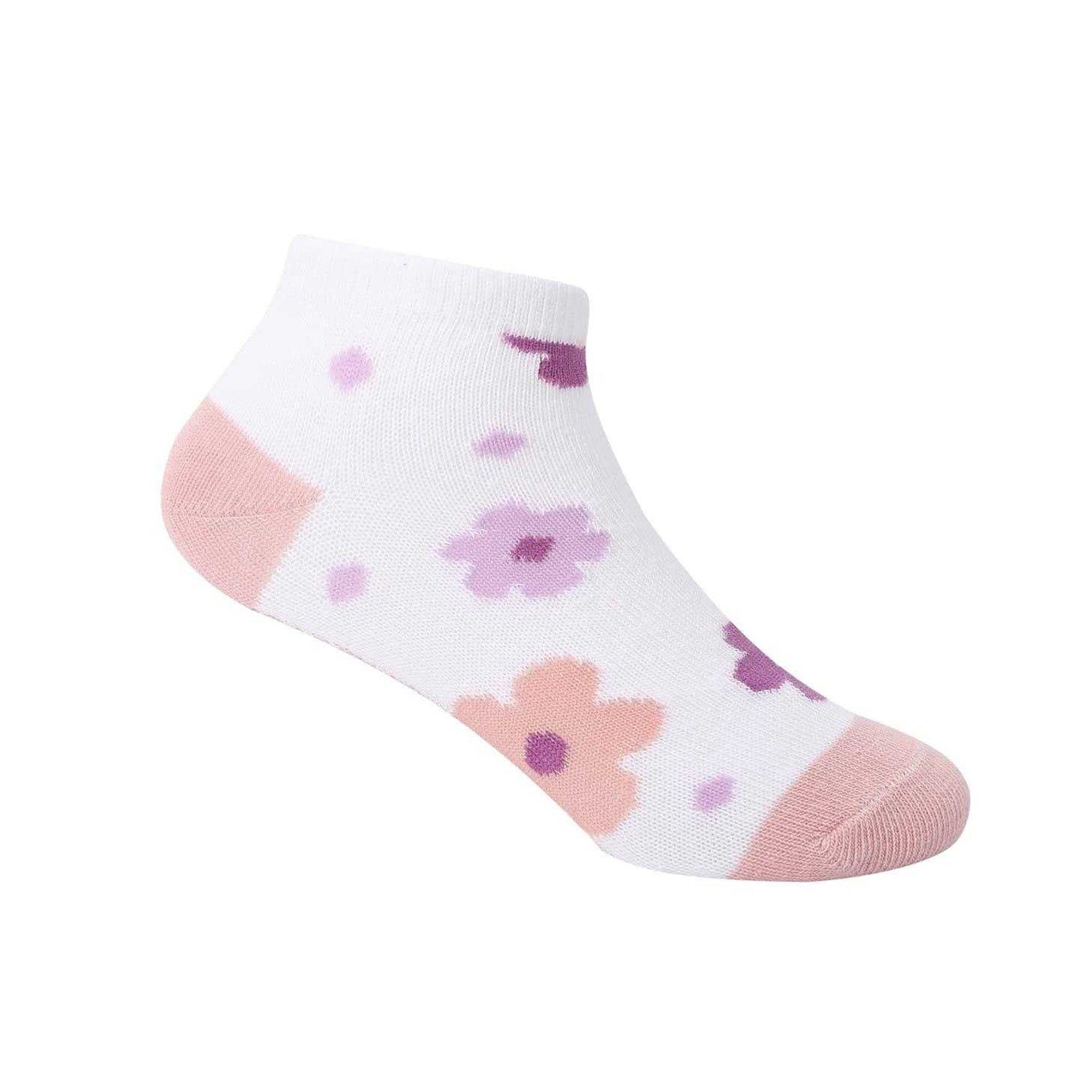 White-Pink-Red - Back - Disney Girls Minnie Mouse Trainer Socks (Pack of 5)