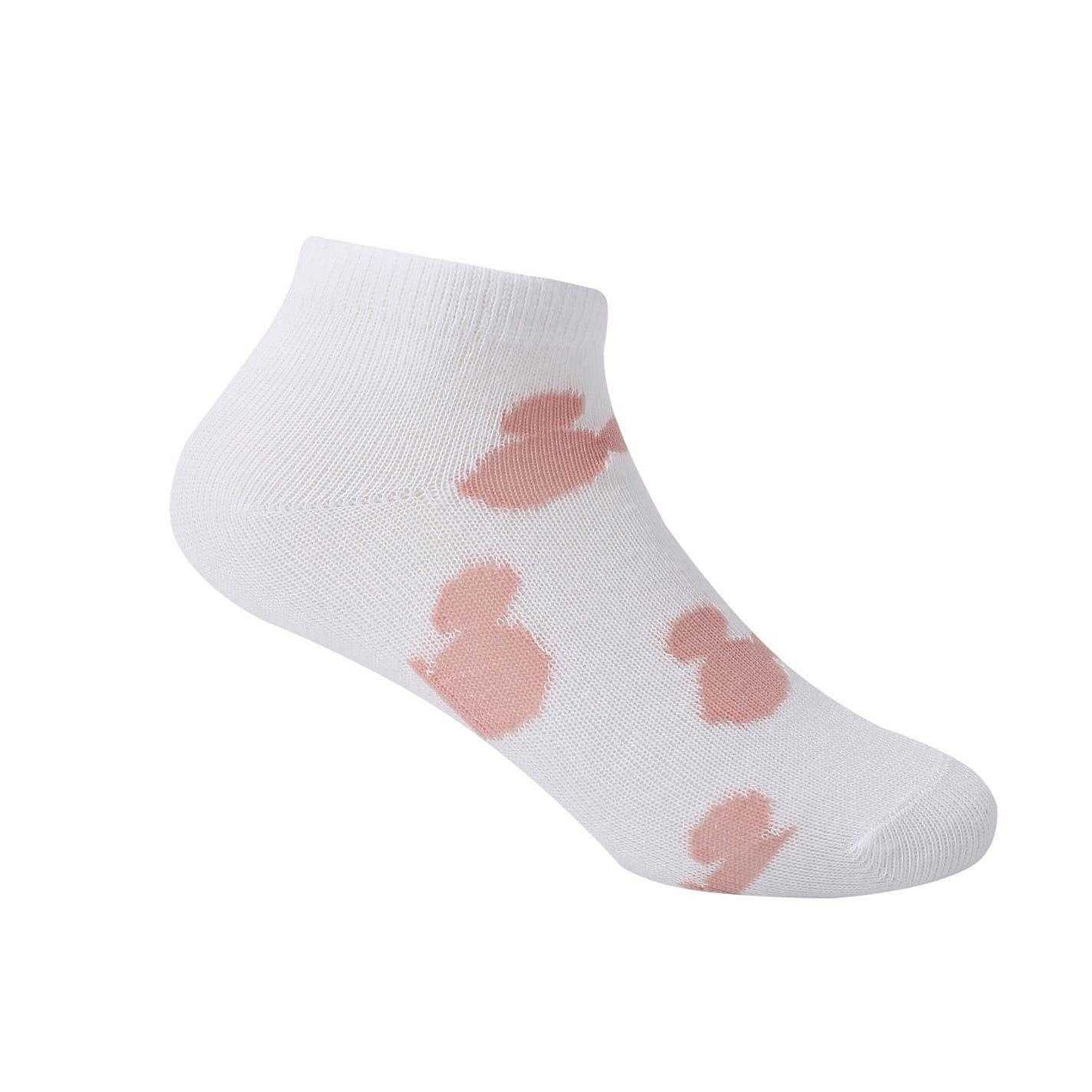 White-Pink-Red - Lifestyle - Disney Girls Minnie Mouse Trainer Socks (Pack of 5)