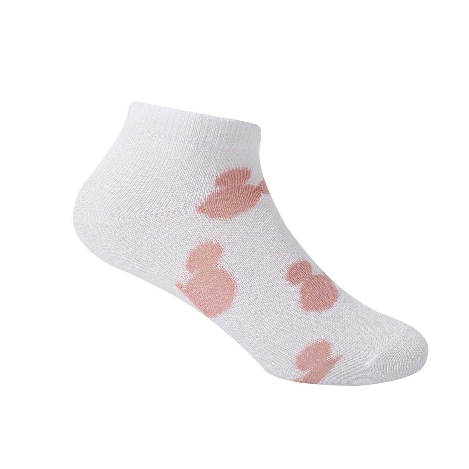 White-Pink-Red - Lifestyle - Disney Girls Minnie Mouse Trainer Socks (Pack of 5)