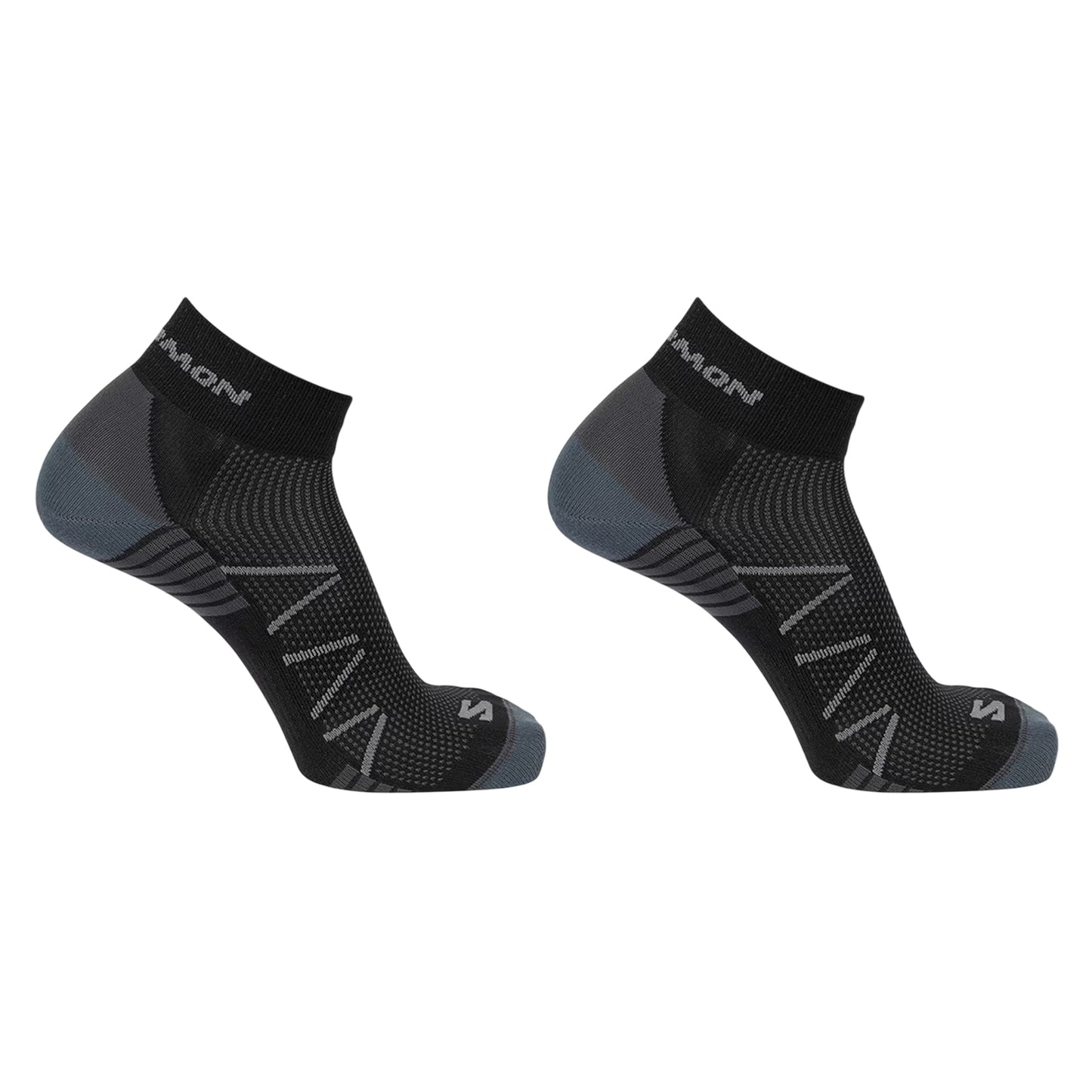 Black-Grey - Front - Salomon Unisex Adult Hornet Socks (Pack of 2)