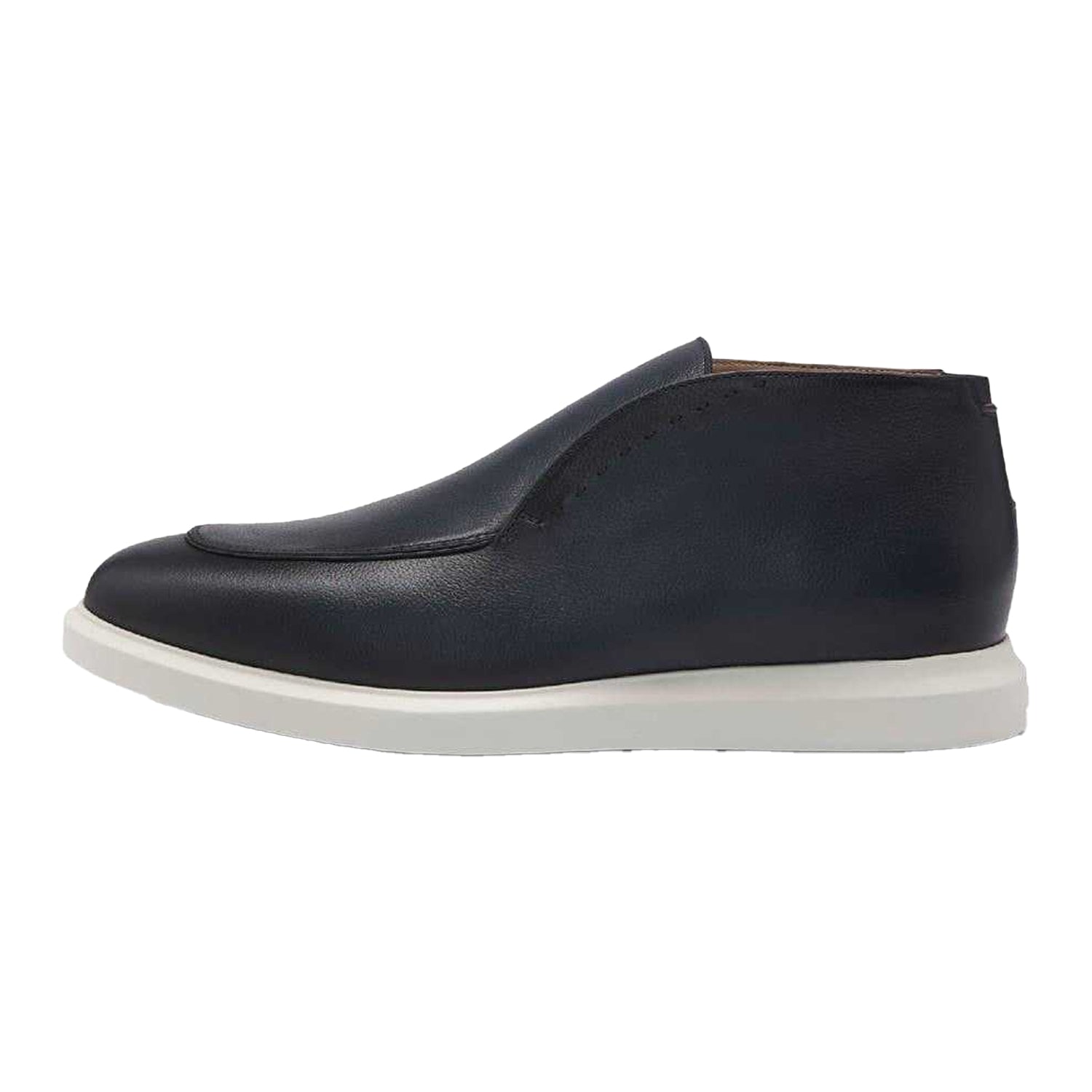 Blue - Back - Boss Mens Randy Desb Bupr Leather Flat Shoes