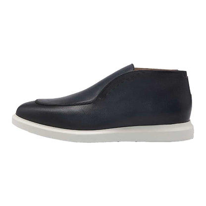 Blue - Back - Boss Mens Randy Desb Bupr Leather Flat Shoes