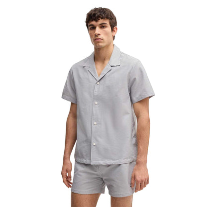 Navy - Side - Boss Mens Beach Shirt
