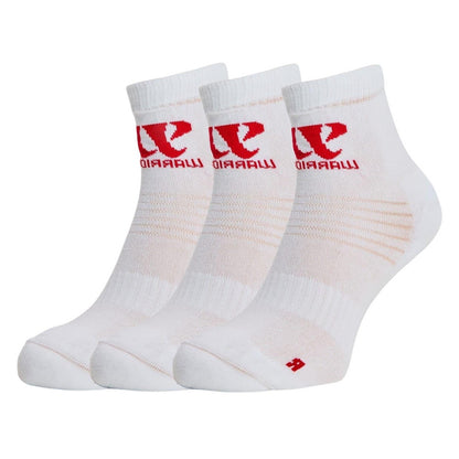 White - Front - Warrior Childrens-Kids Logo Ankle Socks (Pack of 3)