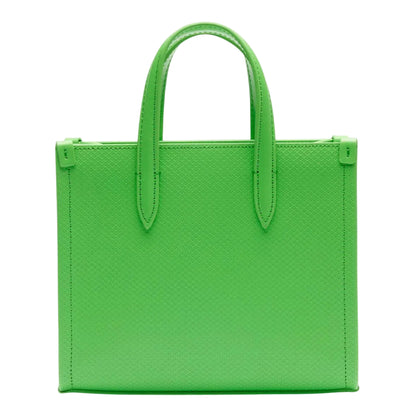 Green - Back - Lacoste Chantaco Mini Leather Tote Bag