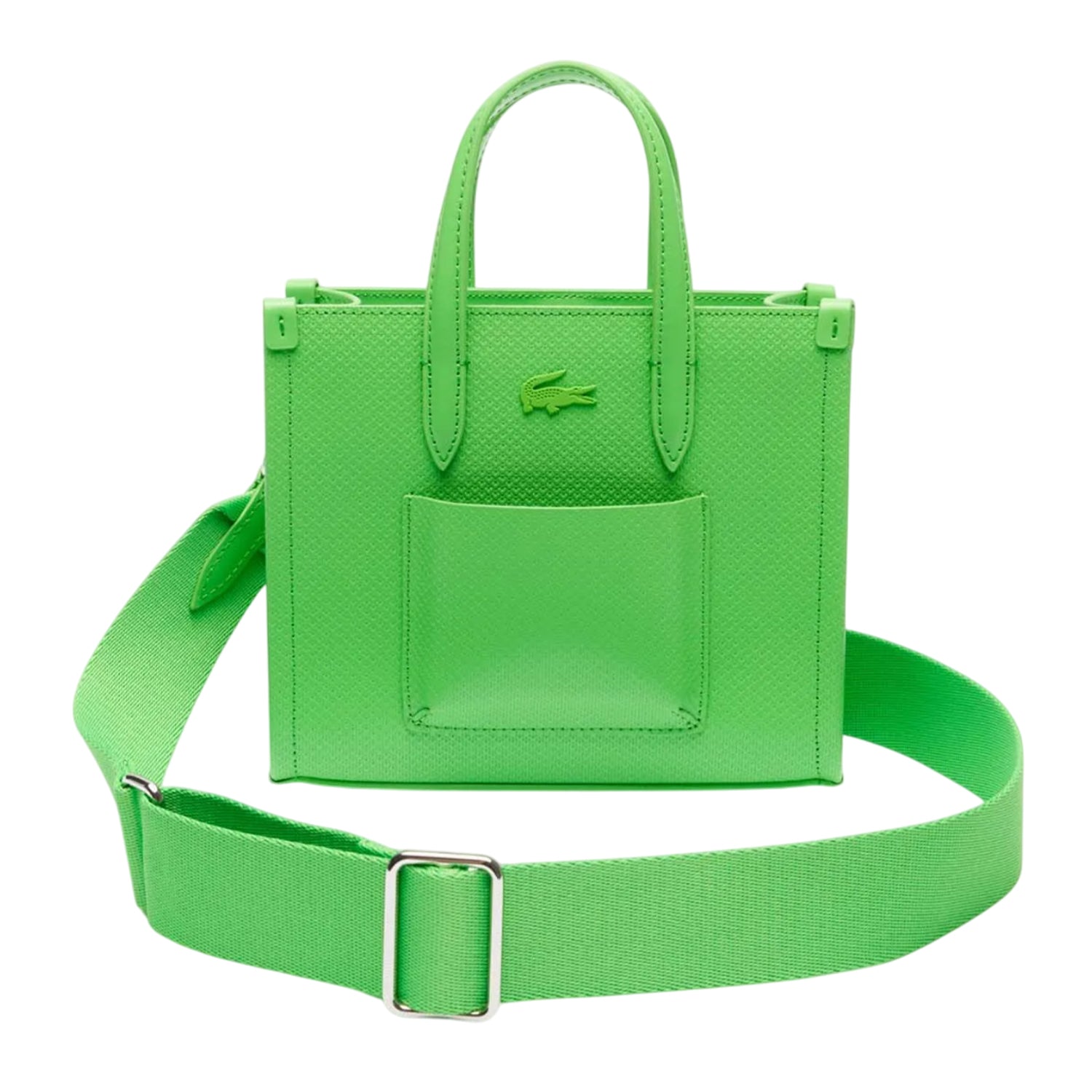 Green - Front - Lacoste Chantaco Mini Leather Tote Bag