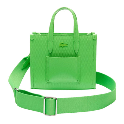 Green - Front - Lacoste Chantaco Mini Leather Tote Bag