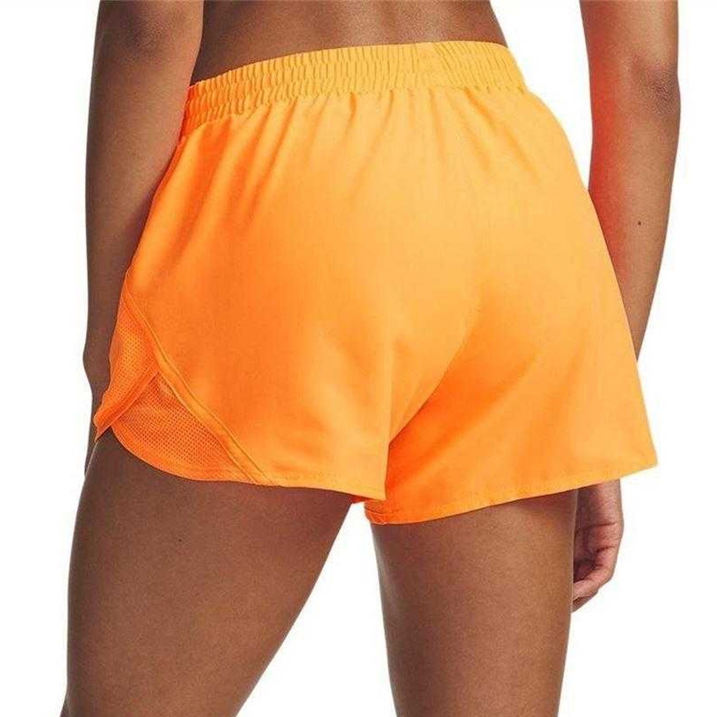 Orange - Back - Under Armour Womens-Ladies Performance Lightweight Gym Shorts