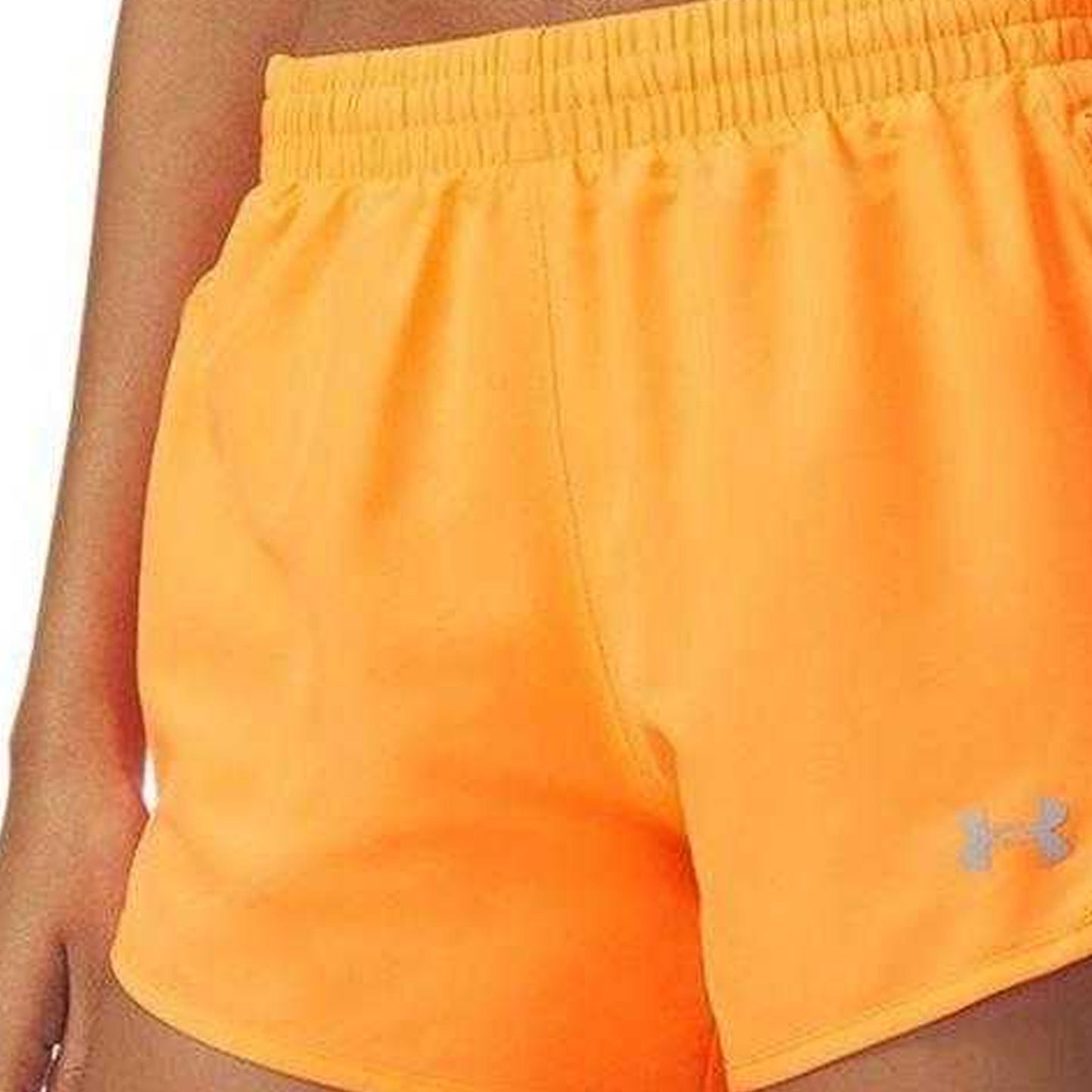Orange - Side - Under Armour Womens-Ladies Performance Lightweight Gym Shorts