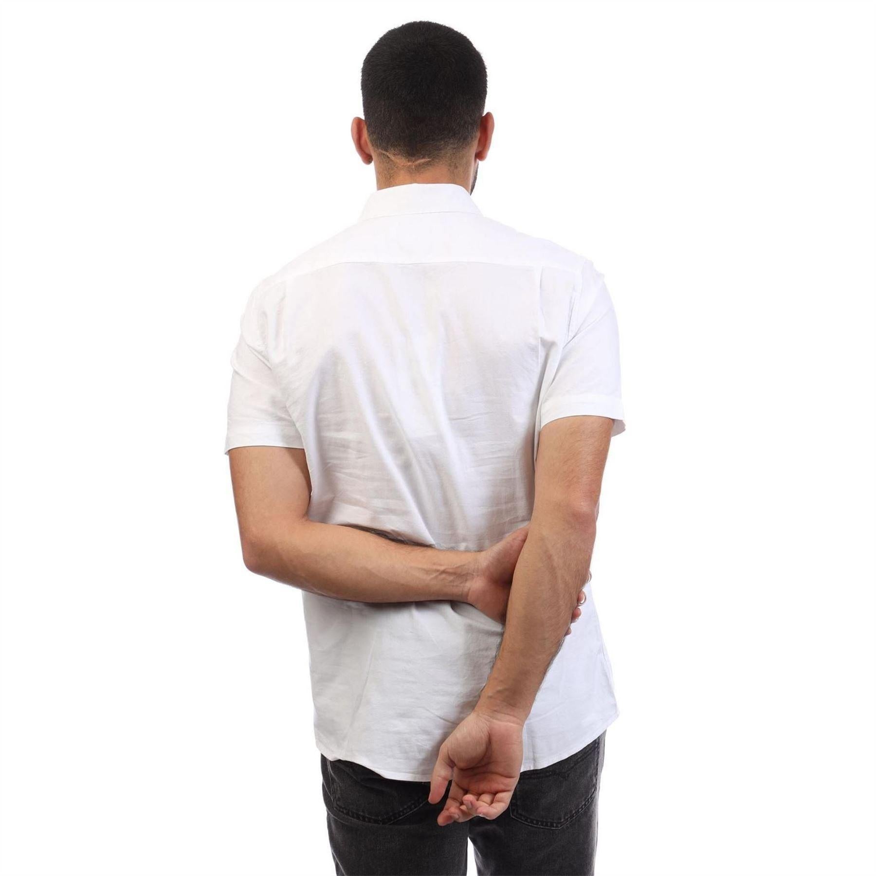 White - Back - Peter Werth Mens Church Short-Sleeved Shirt