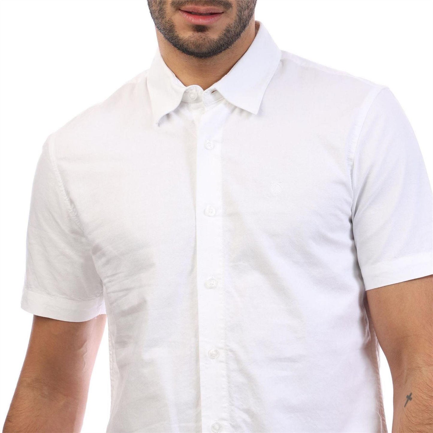 White - Side - Peter Werth Mens Church Short-Sleeved Shirt