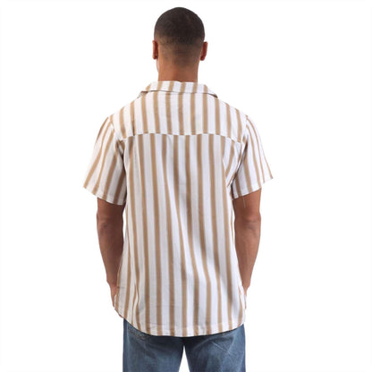 Natural - Back - Boss Mens Viscose Co-ord Shirt