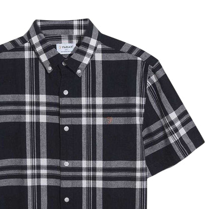 Black-White - Side - Farah Mens Bold Check Cotton Shirt