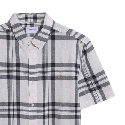 Ecru - Back - Farah Mens Bold Check Cotton Shirt