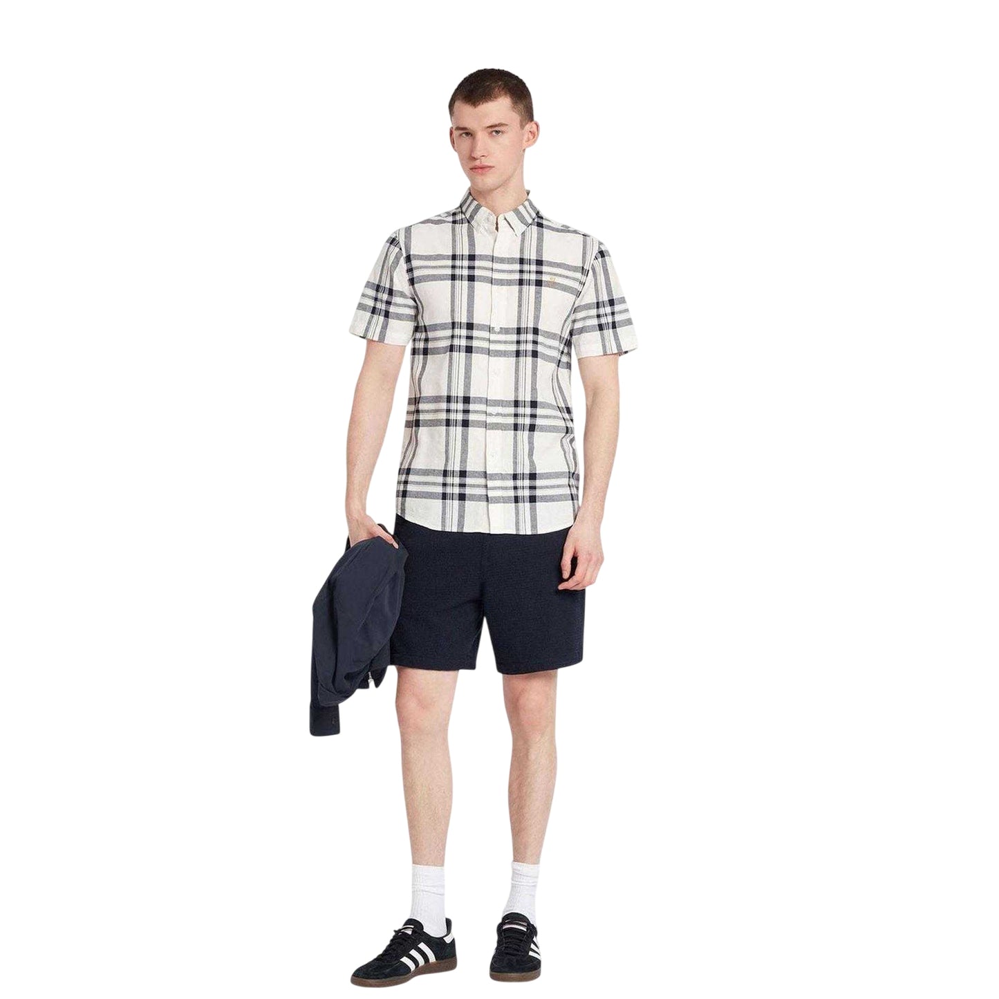 Ecru - Side - Farah Mens Bold Check Cotton Shirt