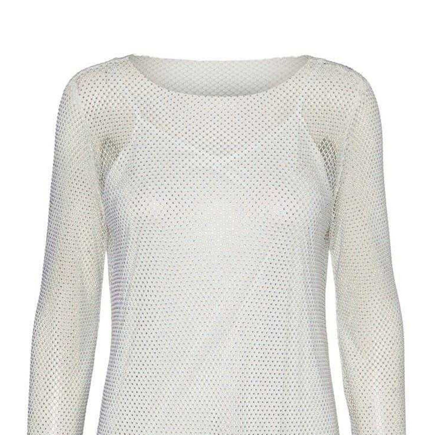 Snow White - Back - Vero Moda Womens-Ladies Celine Mesh Crew Neck Mini Dress