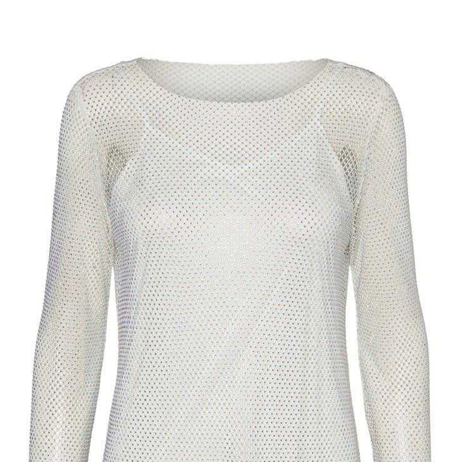Snow White - Back - Vero Moda Womens-Ladies Celine Mesh Crew Neck Mini Dress