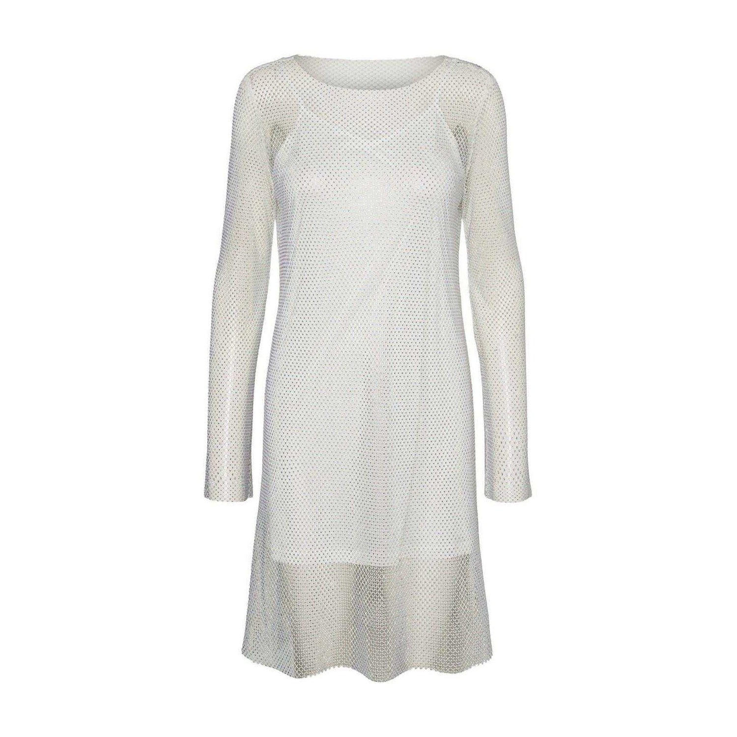 Snow White - Front - Vero Moda Womens-Ladies Celine Mesh Crew Neck Mini Dress