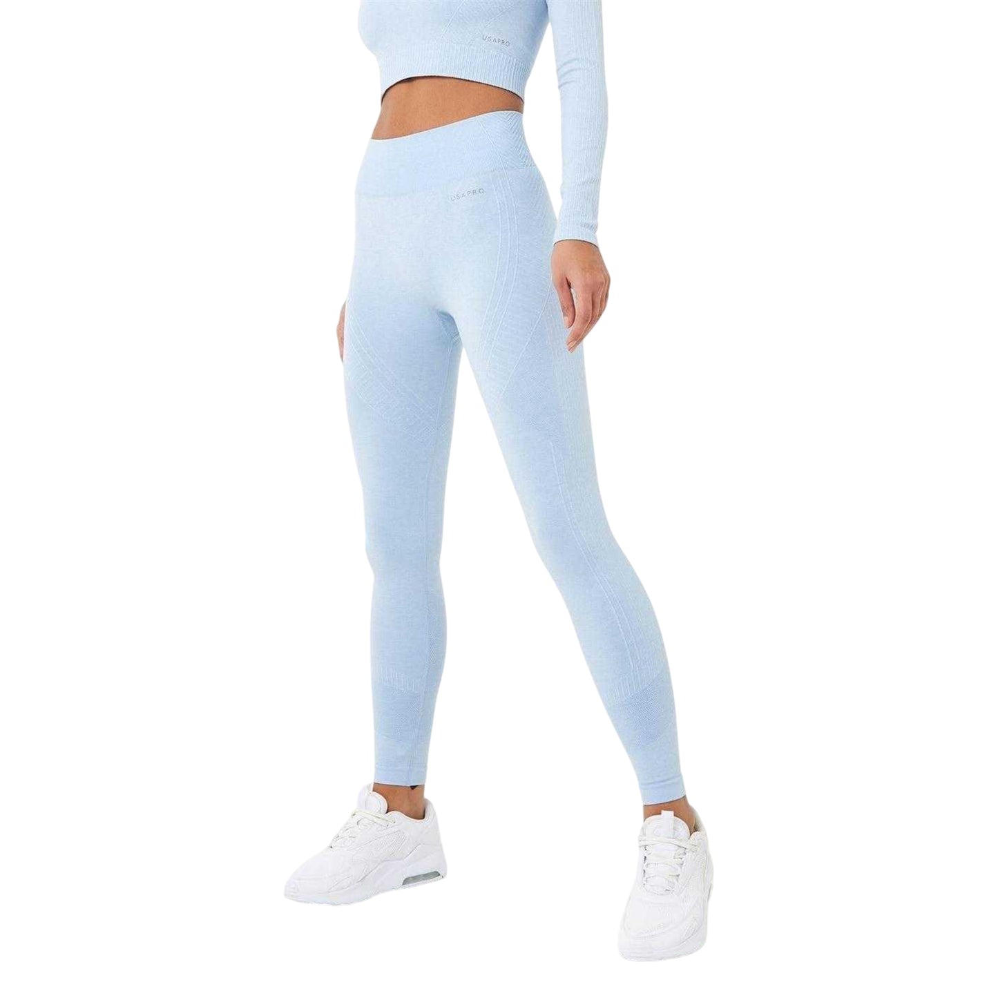 Brunnera Blue - Front - USA Pro Womens-Ladies Seamless High Rise Leggings