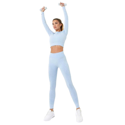 Brunnera Blue - Side - USA Pro Womens-Ladies Seamless High Rise Leggings