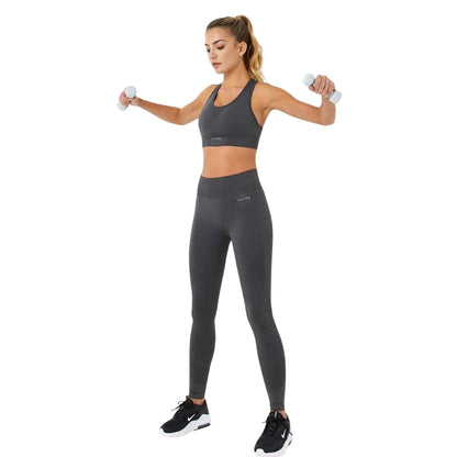 Charcoal - Side - USA Pro Womens-Ladies Seamless High Rise Leggings