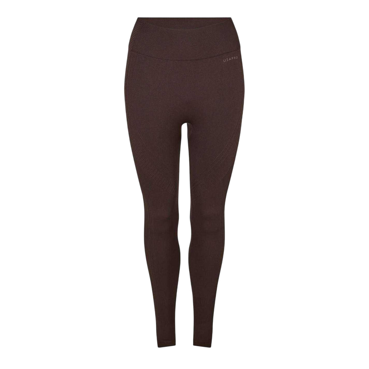 Dark Brown - Front - USA Pro Womens-Ladies Seamless High Rise Leggings