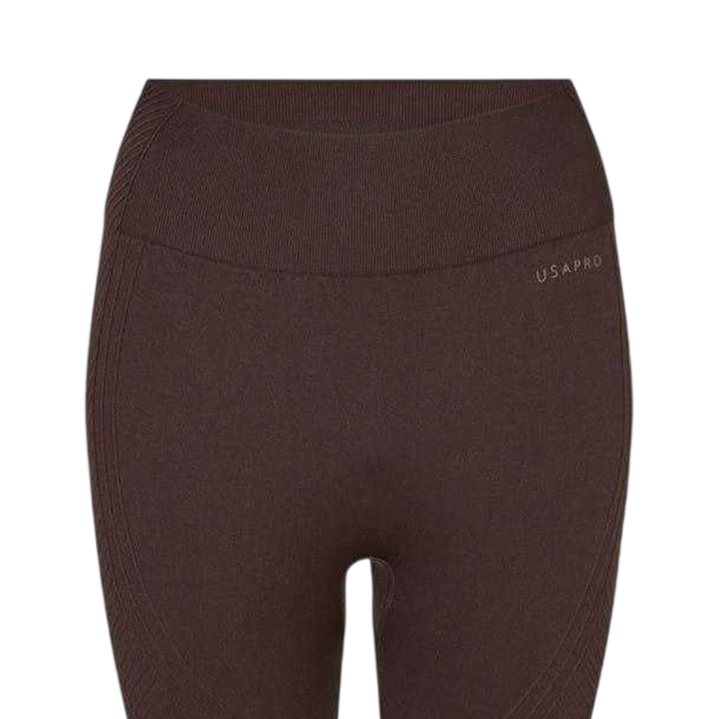 Espresso - Side - USA Pro Womens-Ladies Seamless High Rise Leggings